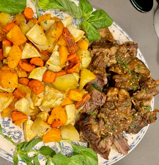 short ribs with roasted root veg