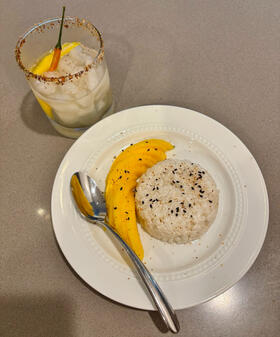 mango sticky rice &amp; thai chili mango cocktail